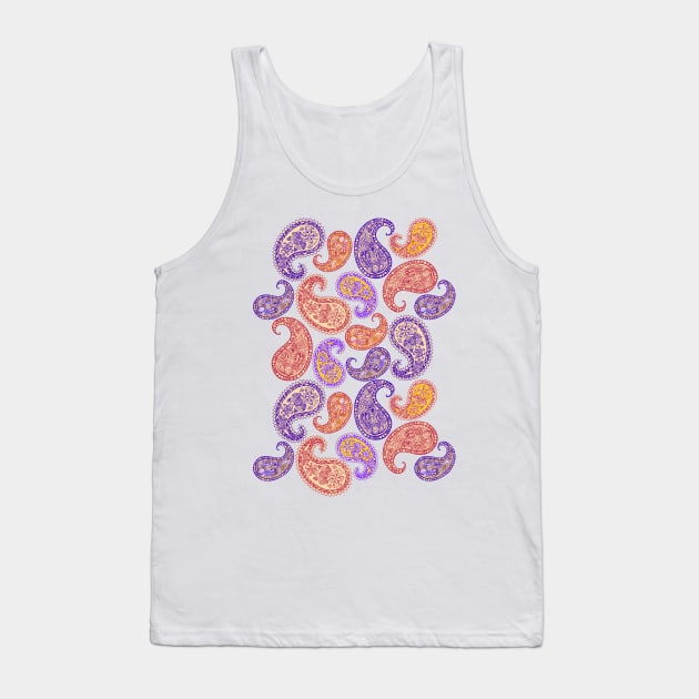 Paisleys Red and Purple Tank Top by MitaDreamDesign